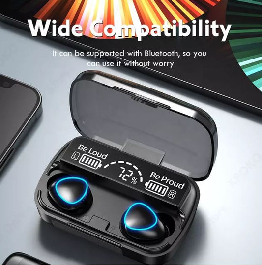 M10 Waterproof Bluetooth Wireless Headset with LED Display + Power Bank