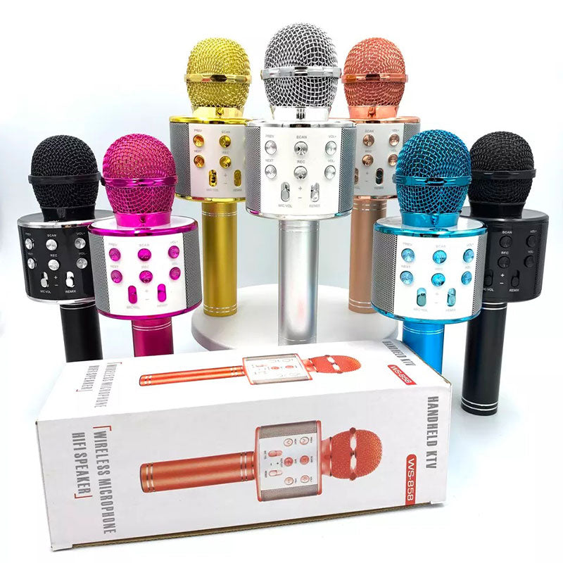 3-in-1 Handheld Portable Bluetooth Karaoke Microphone Recording Mic Speaker Machine