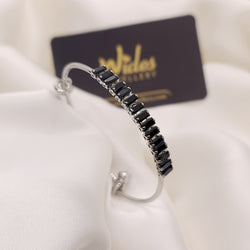 Stylish Fancy Black Ziron Crystal (Golden & Silver) Bracelet for Girls/Women